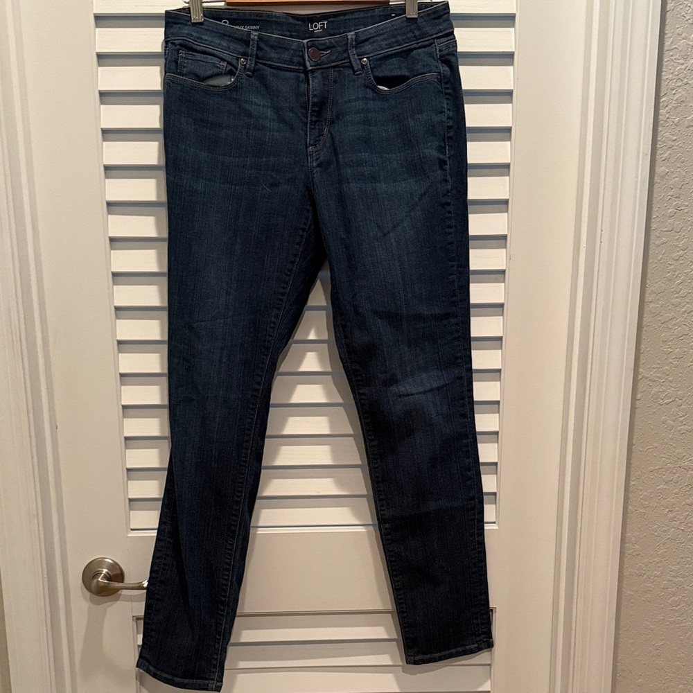 LOFT Women's Deep Indigo curvy Skinny Jeans